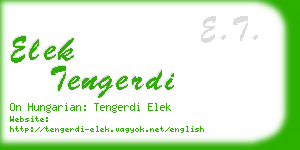 elek tengerdi business card